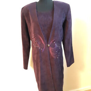 Beautiful Women’s 2pc Dress Set SZ 16 Sleeveless Sheath, Embroidered Coat